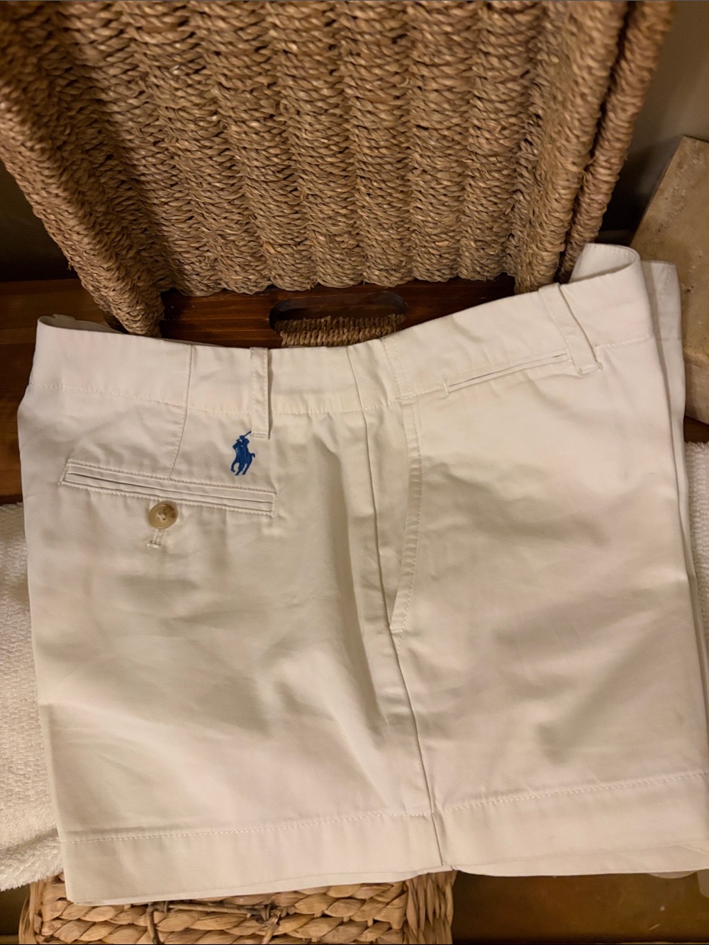 Polo by Ralph Lauren White Chino Shorts with Blue Pony